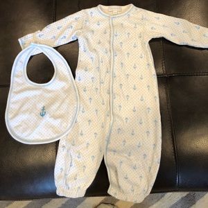 Boutique baby boy outfit w/ bib. 100% pima cotton